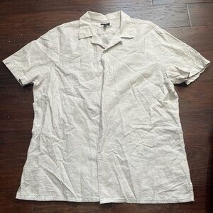 Men's Light Grey Short Sleeve Button Up